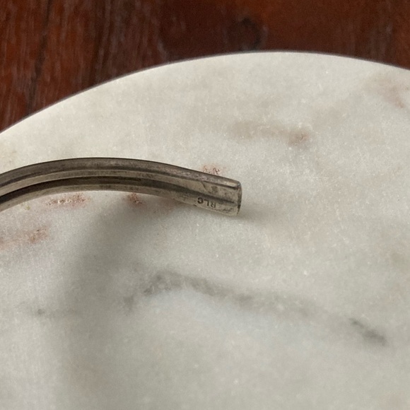 Sterling Silver Amber Cuff Bracelet | Open Wave Design | Artisan Style - Picture 6 of 6